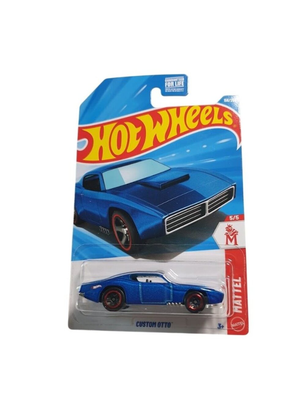 Hot Wheels Custom Otto Die Cast 156 250 Blue Metallic Racing Car 5 5 Mattel